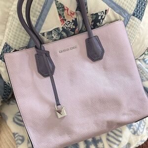 Michael Kors Pastel Lilac Tote with Dark Lavender Handles